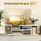 Costway 2 PCS Adjustable TV Stands with Storage Cubes for TVs up to 55 Inches Cabinets White/Black